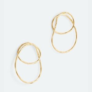 Gold Tone Double Circle Earrings